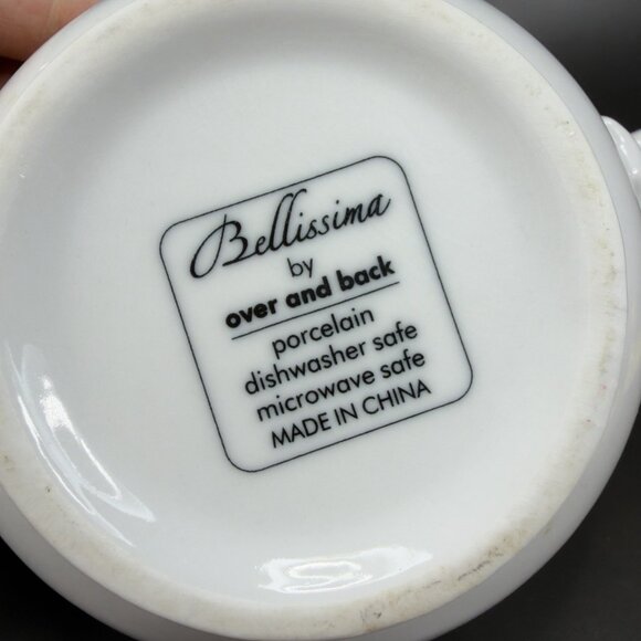 Over And Back Stoneware Ceramic Bowl Dish Set 2 Bowls With Handles White Dishes - Picture 5 of 13